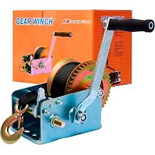 Trailer Winch   Durable Hand Crank   3500 lbs Hand Winch with Strap - Boat Trailer Cable, Heavy Duty Rope Crank for Trailer, Boat or ATV Towing