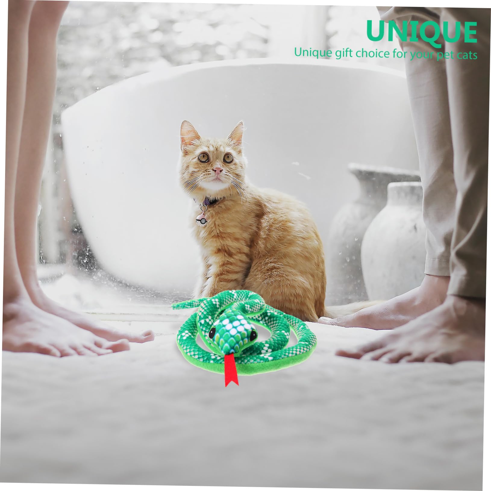 Toyvian Jouet pour Chat Serpent à l'herbe à Chat en Peluche Vert Clair | Jouets pour Chats Serpent, Petits Jouets pour Chats, Chaton Intérieur, pour Chats Intérieur, Fête Halloween