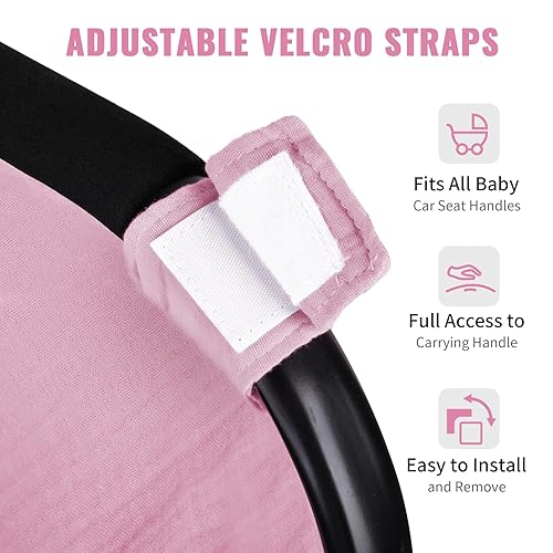 Miniatura 2 de Metplus Funda de muselina para asiento de automóvil para bebés, funda de cochecito de automóvil, fundas para cochecito de bebé para niños y niñas,