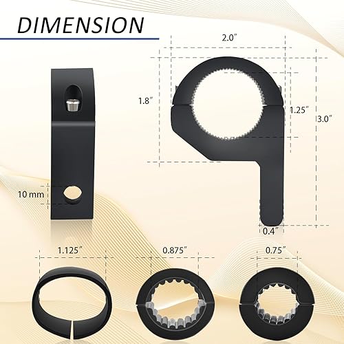 Miniatura 2 de AveneMark - Paquete de 2 soportes de barra de luz LED de 0.75/1/1.25 pulgadas, soportes de montaje para portaequipajes de techo de barra horizontal