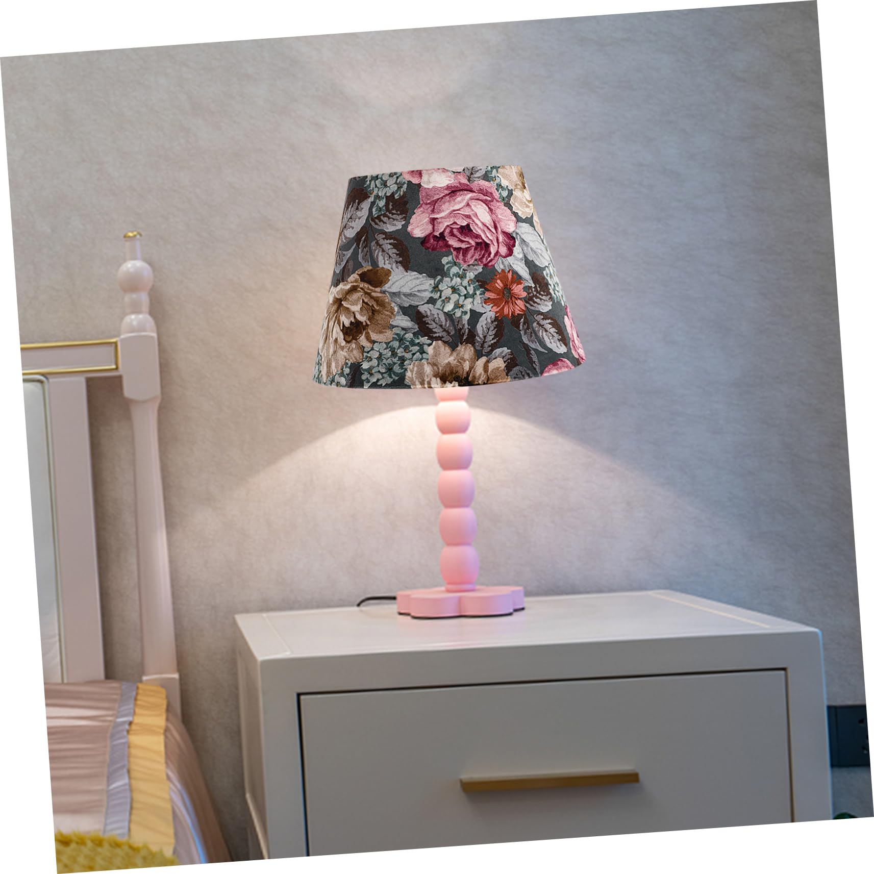 Dekorativer E27 Stoff Blumenmuster Lampenschirm mit für Zuhause