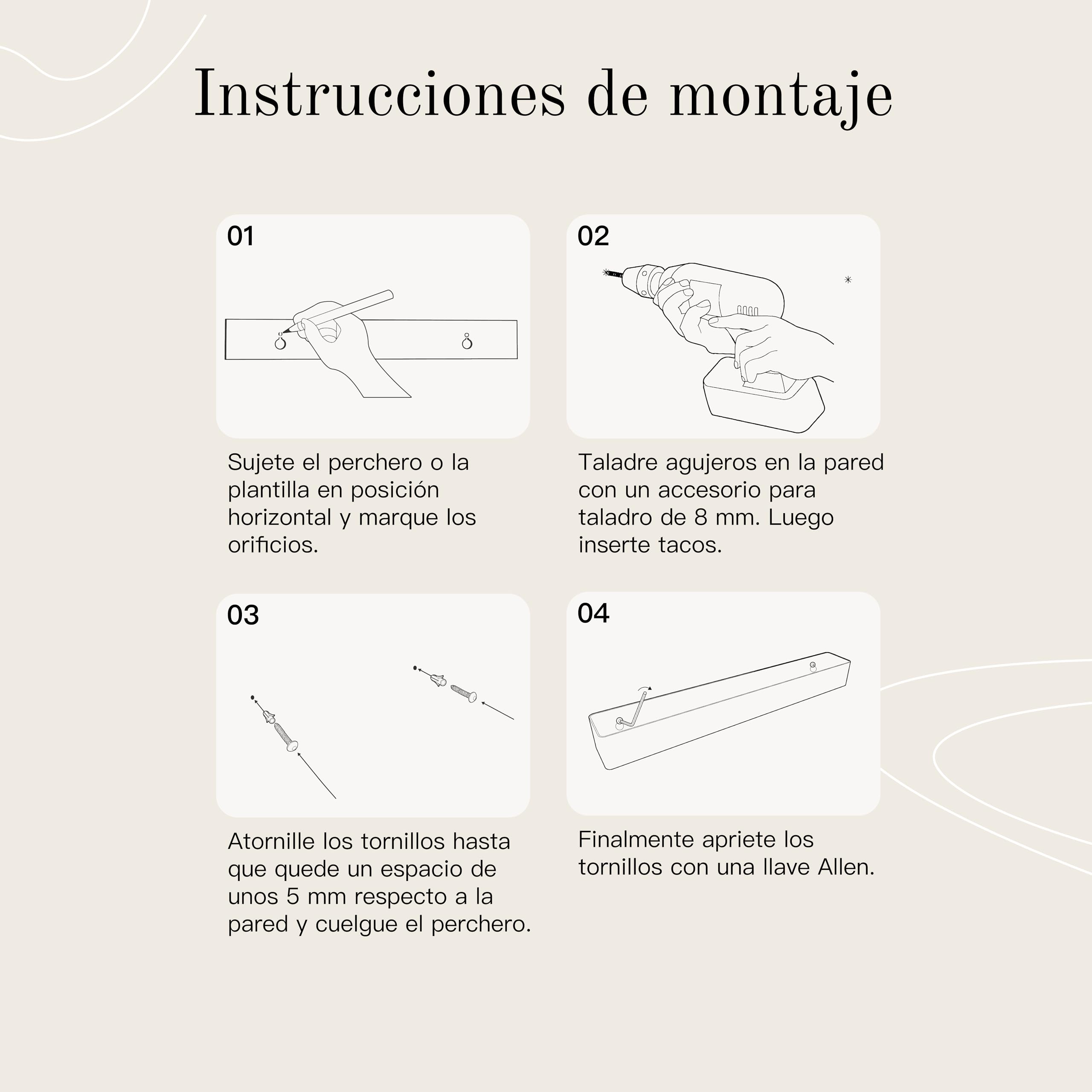 Design Hamburgo Perchero de Pared I Moderno Colgador de Pared para Abrigos I Percheros de Pared con Ganchos de Metal ocultos I Perchero Entrada Recibidor (Negro Mate, 57 cm)