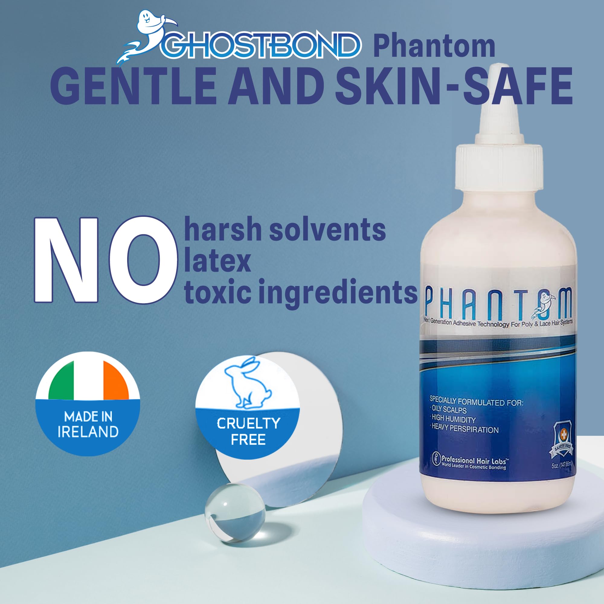 GHOSTBOND Phantom Poly and Lace Wig Adhesive 1.3oz - Colle de rechange invisible pour fixation des cheveux