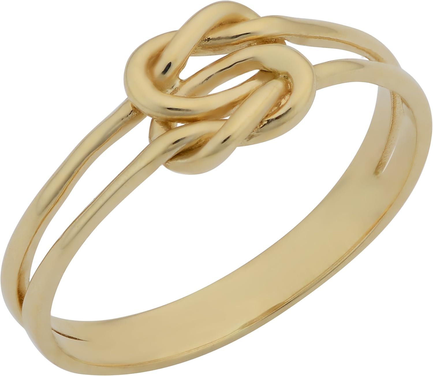 Kooljewelry 14k Yellow Gold High Polish Double Love Knot Ring