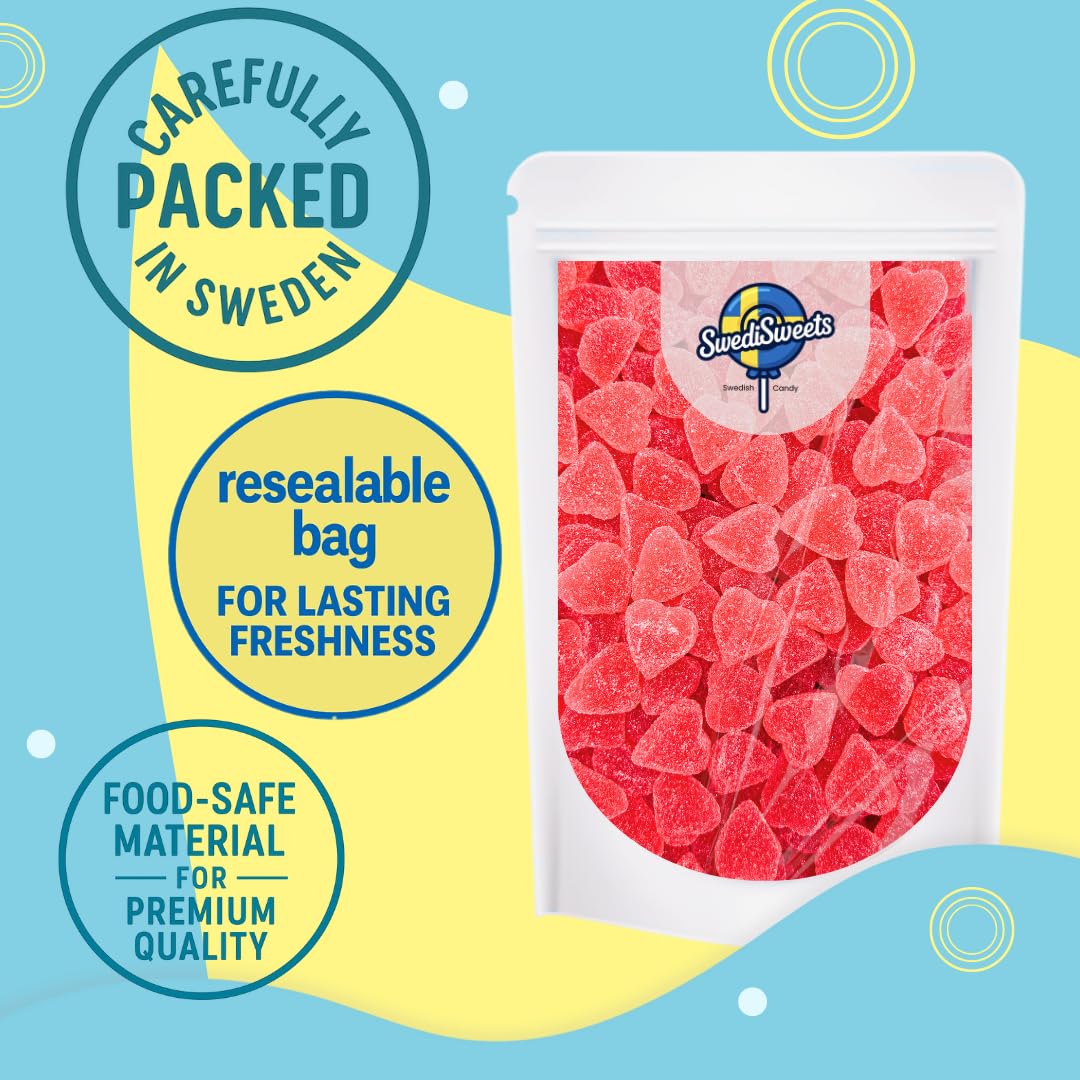 Swedish Candy – Marshmallow Heart Candy | Swedish Pick and Mix Classic | Soft Vanilla Marshmallows 16 oz - 1 lbs - 454g