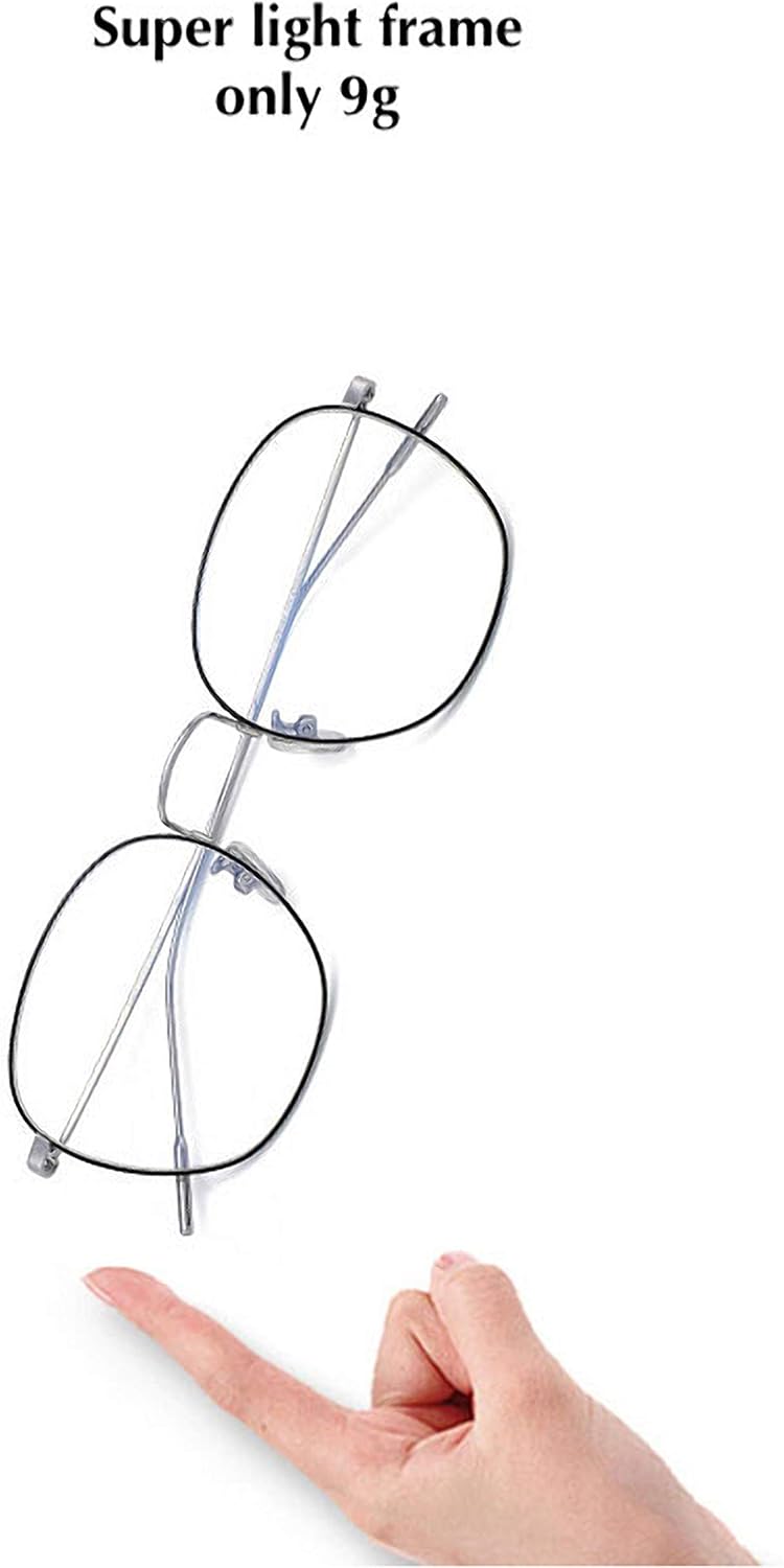 Best Cyber Deals 🔥 Blue Light-Resistant Glasses for Women Men’s Retro Round Lens Eyeglasses ZERSER (Silver)