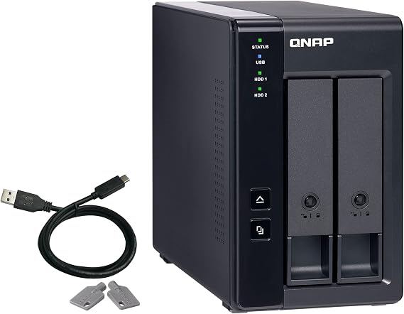 QNAP TR-002 2 Bay USB Type-C Direct Attached Storage (DAS) with Hardware RAID (Diskless) (TR-002-AMZ-US)