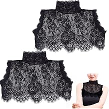 Fake Collar Lace Floral High Neck Turtleneck Faux Detachable Dickey Gothic Style Lace Underwear False Collar