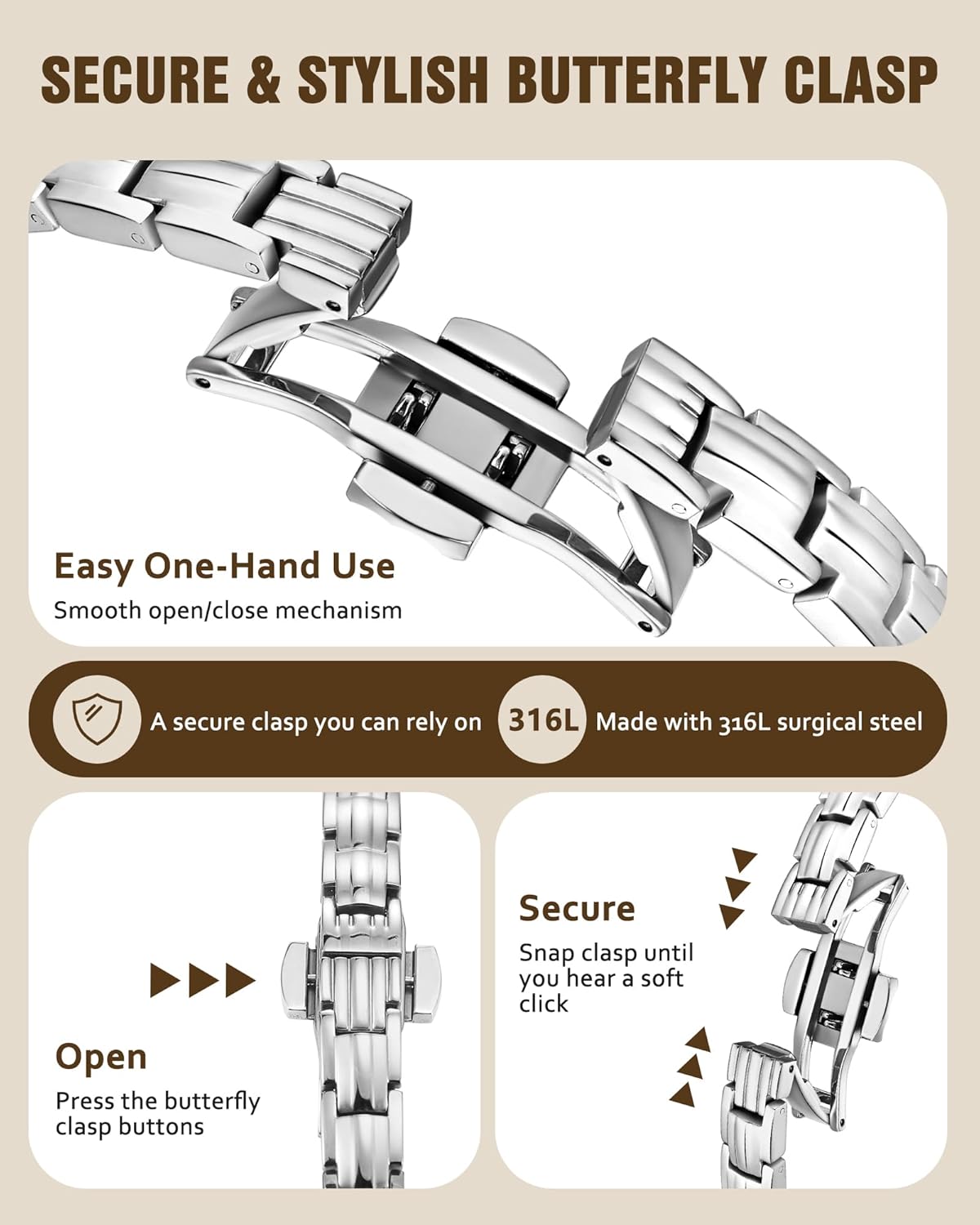 Jecanori 5X Strength Magnetic Bracelets for Women —Updated 5,000 Gauss Ellipse Magnets — Premium Butterfly Clasp & Adjustable Length,Silver - Image 5