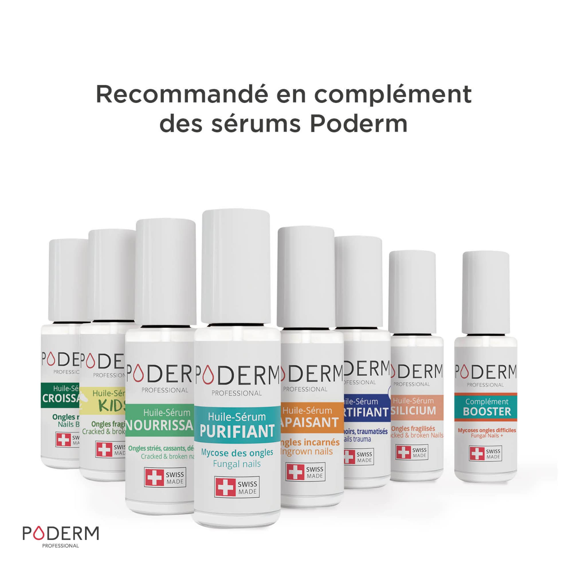 PODERM - ONGLES SAINS COMPLEMENT ALIMENTAIRE 30 jours| Répare et fortifie l’ongle | Cure professionnelle pied/main | Facile & rapide | Swiss Made