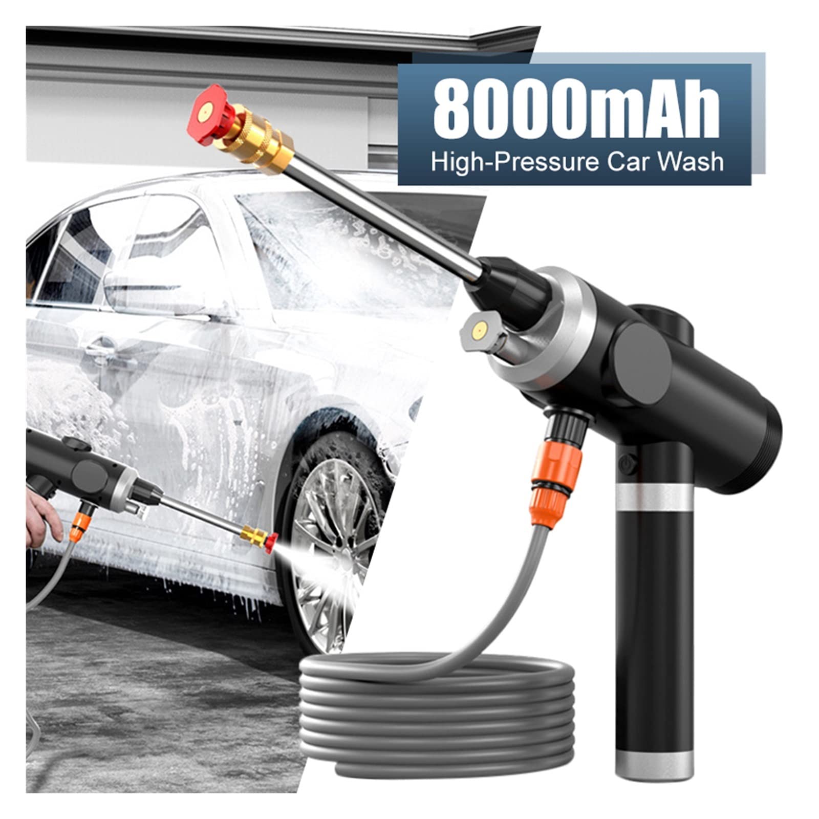 Pistola a spruzzo, Autolavaggio ad alta pressione wireless da 120 W 25 MPa Pulitore for auto portatile Pistola for lavaggio ricaricabile for acqua spray for la pulizia(Wired)