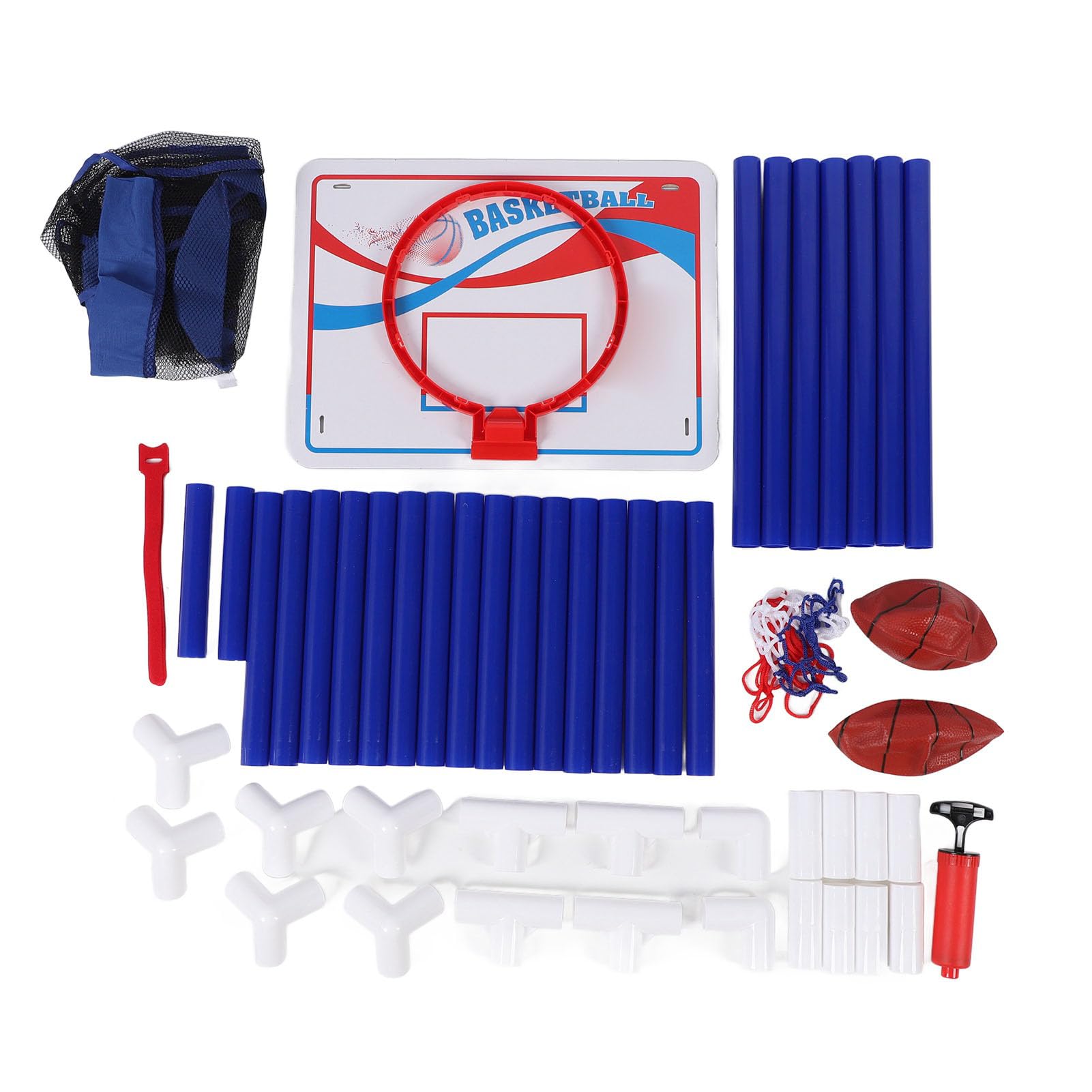 Juego de Aro de Baloncesto para Niños, Juego de Deportes de Interior y Exterior de Ajustable, Montaje de Bricolaje Seguro para Niños con Tamaño de 17,3x23,6x55,1 PU