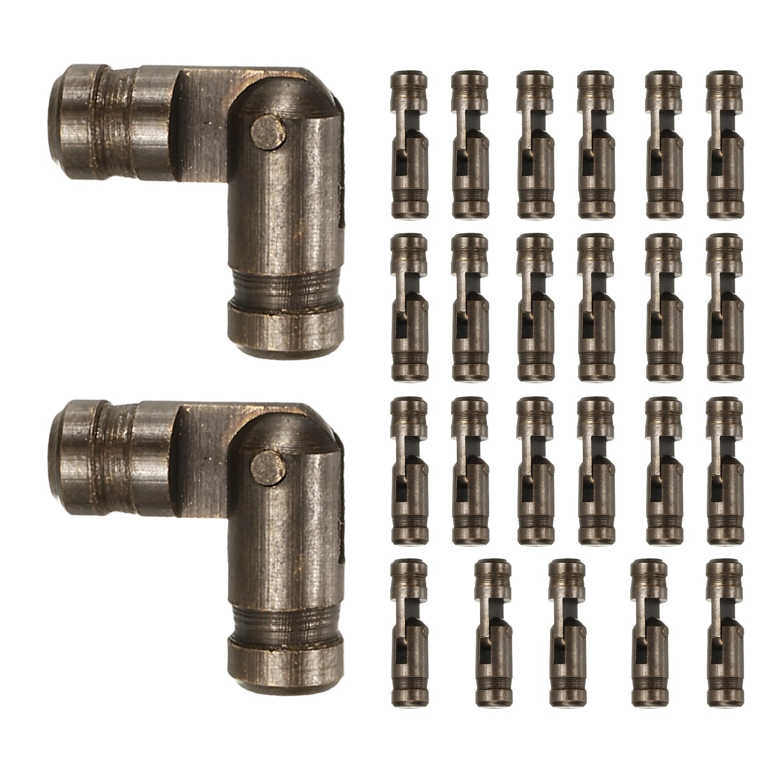 sourcing map 25 Pcs Barrel Hinges, 4 x 15 mm Jewelry Box Hinges Folding Concealed Brass Cylinder Hidden Barrel for Wooden Music Boxes Small Woodworking Projects Cabinet Doors, Black