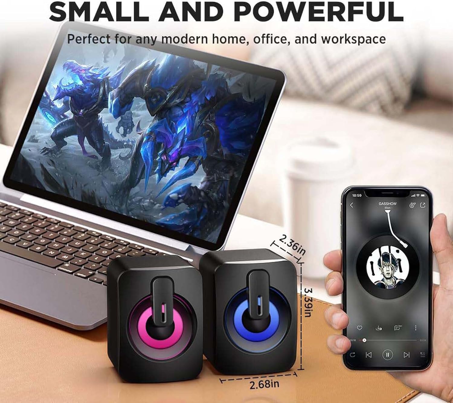 مكبرات صوت للكمبيوتر من الميكاكوز، مكبر صوت بلوتوث، ستيريو هاي... - view 2