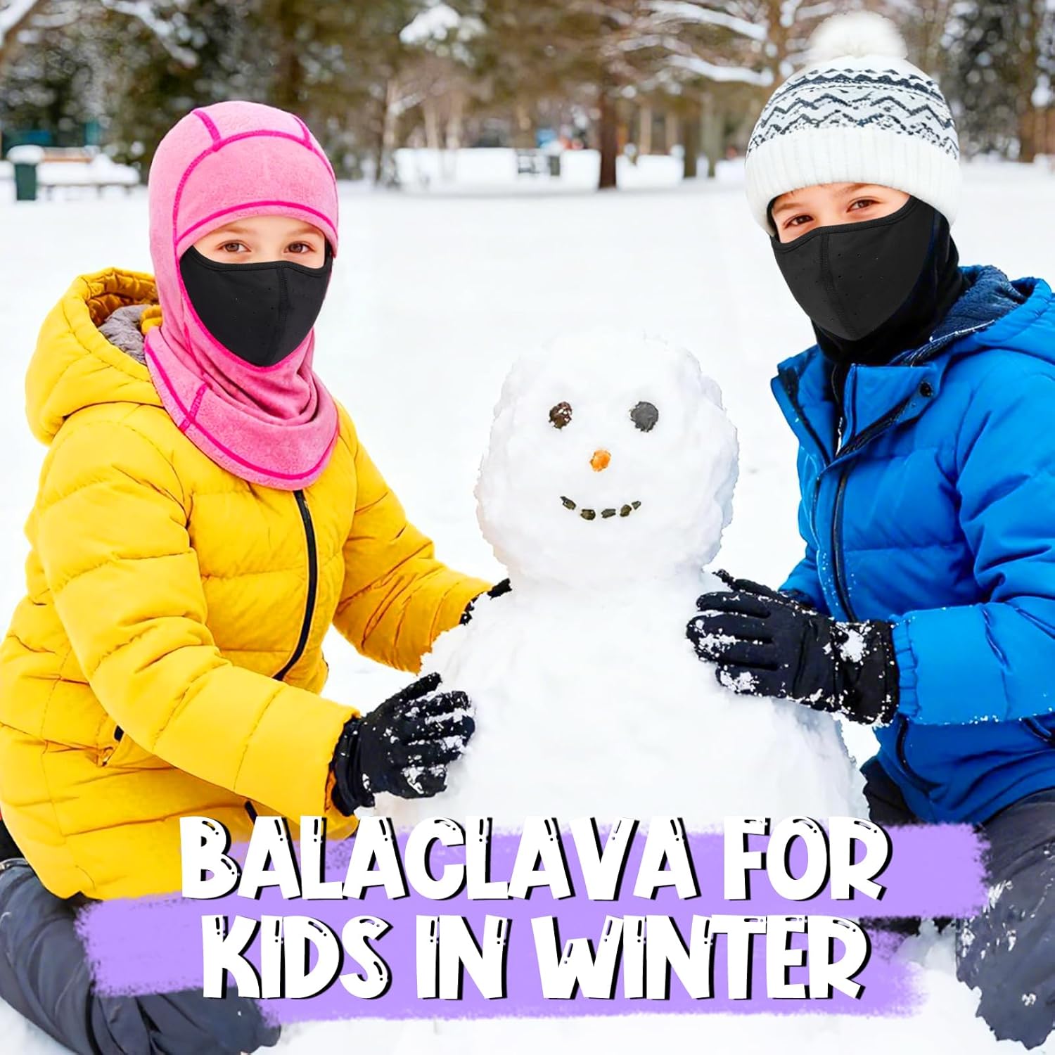 Kids Balaclava Ski Mask (with Breathable Holes) Windproof Winter Fleece Neck Face Warmer Boys Girls - Image 5