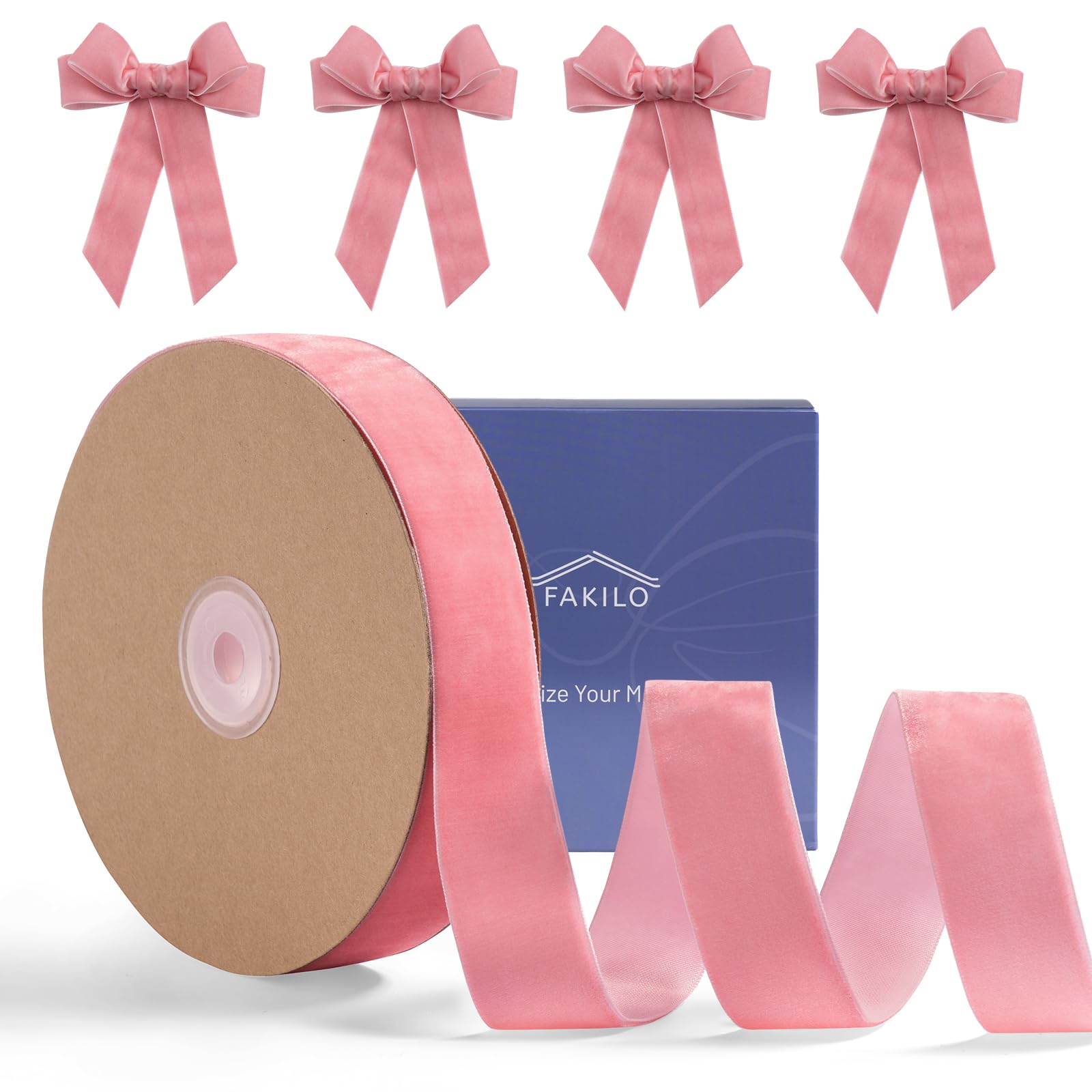 Snapklik.com : Pink Velvet Ribbon 25 Yd, 1 Inch Velvet Ribbon Wine Red ...