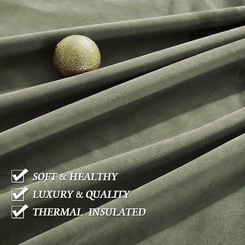 Miniatura 108 de RYB HOME Cortinas de terciopelo súper lujosas con diseño de bolsillo para barra, cortinas de privacidad con aislamiento térmico para oscurecer