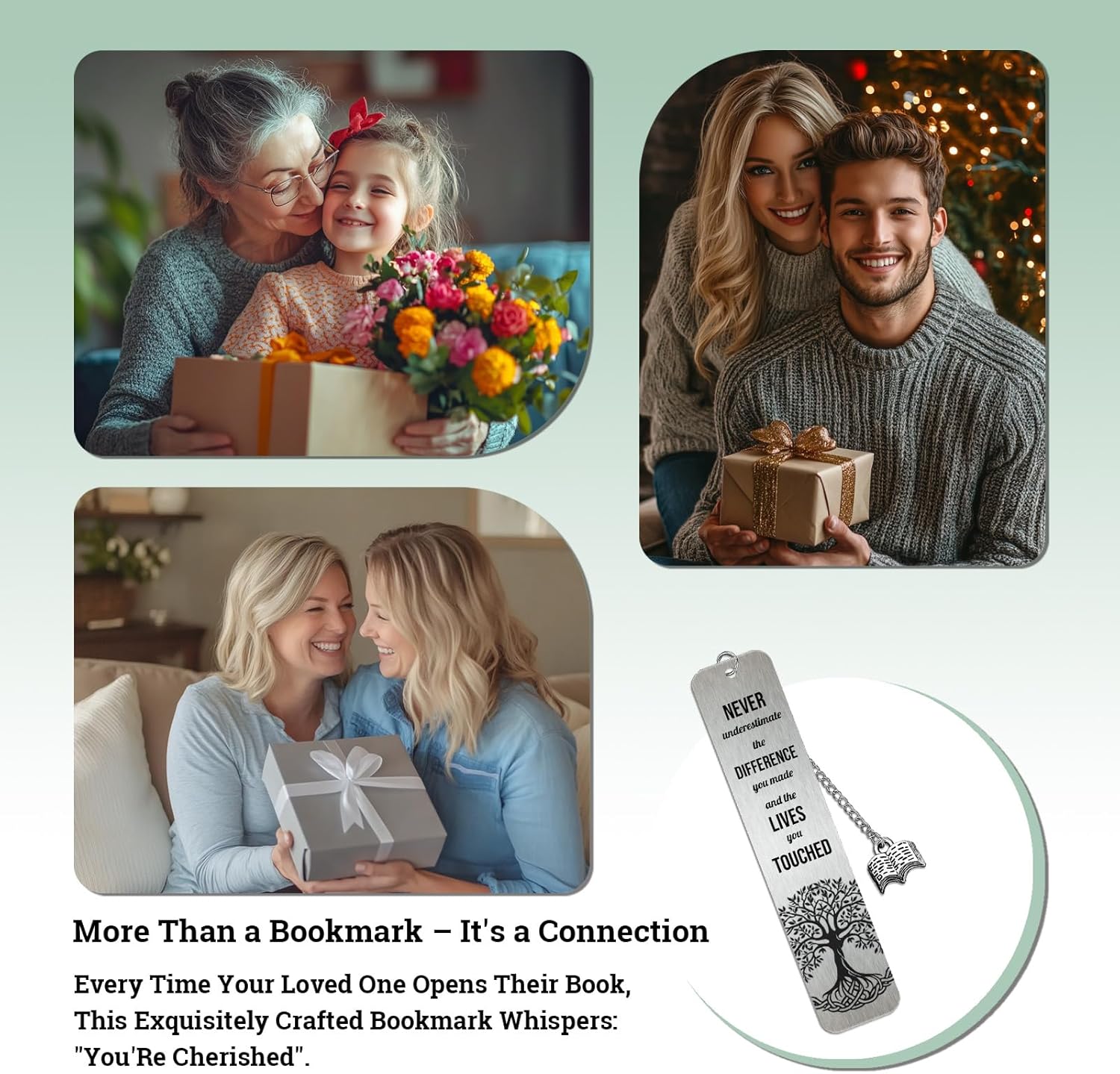 Bookmarks for Women, Metal Bookmark Gifts with Inspirational Quotes, Stainless Steel Book Marks Graduation, Retirement, Teacher Appreciation Gift for Her Him - Image 7