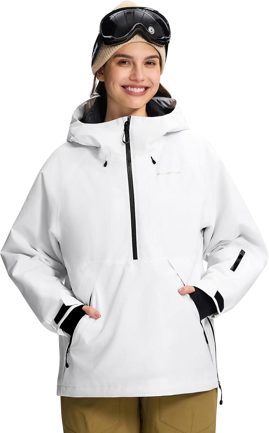 Pionner Camp Womens Ski Jacket Snow Coat Waterproof Baggy Anorak Snowboard Hoodie Insulated Pullover Winter Sports Mountain