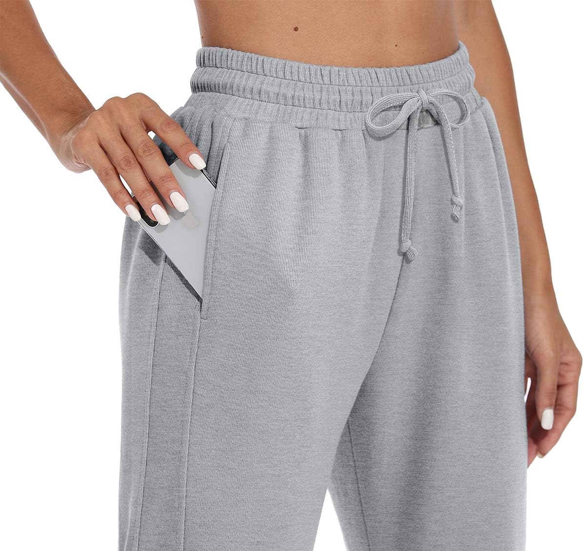 Fulbelle Women's Cotton Sweatpants with Pockets Drawstring Joggers Yoga Pants