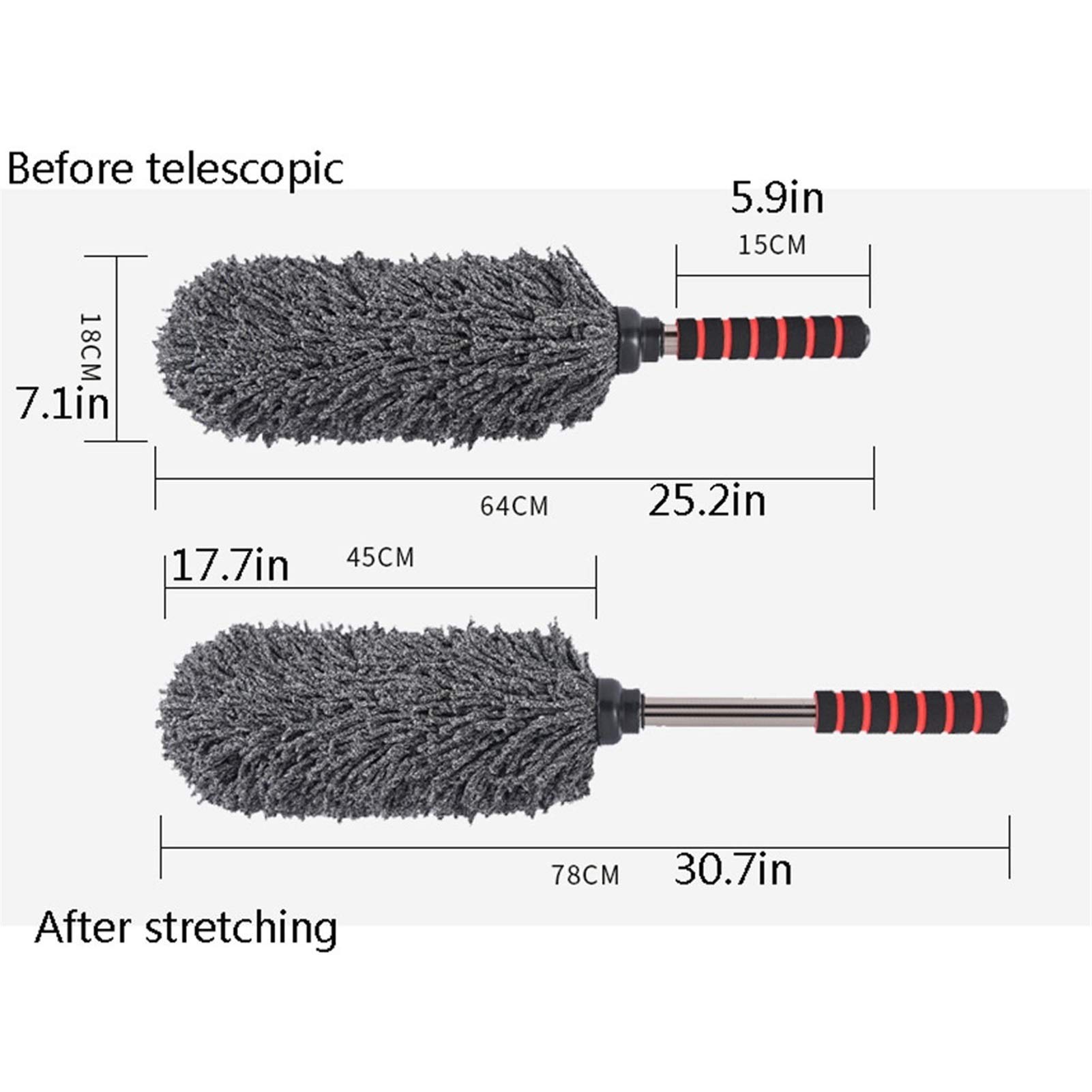 Pochłaniacz pyłu Szczotka do mycia samochodowego, antystatyczna czyszczenie samochodu Duster Remover, Remover samochodowy Duster Remover Wymienny uchwyt teleskopowy Samochód Mikrofibry Szczotka do myc