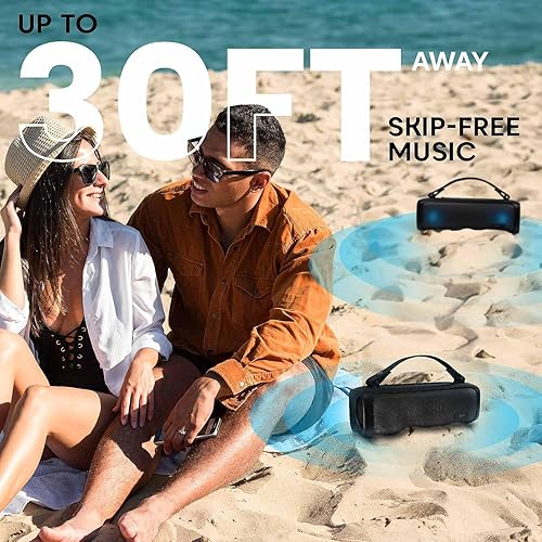 Miniatura 5 de Tyler Altavoz Bluetooth inalámbrico Iluminación RGB de largo alcance recargable Boombox USB MP3 AUX entradas FM Radio sonido y graves correa de