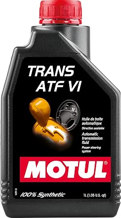 Motul Trans ATF VI 100% Synthetic Automatic Transmission Fluid | Dexron VI Compatible | Smooth Shifting & Wear Protection | for Automatic Transmissions & Power Steering Systems | 1L