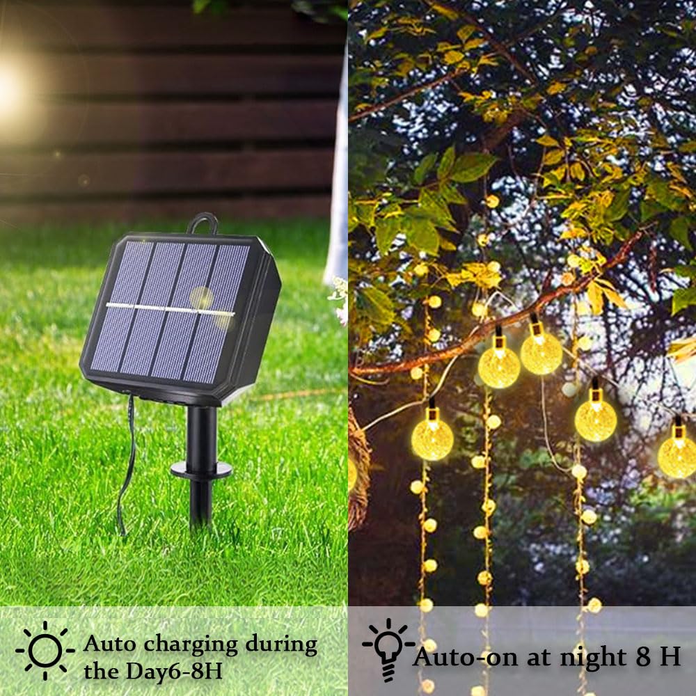 Catena Luminosa Solare Esterno IP65 Impermeabile, Catena Luminosa Solare con LED, Catena Luci Solari Esterno, Adatta per Feste Giardini Terrazze Festival (Colorato,φ2,3cm 32m)