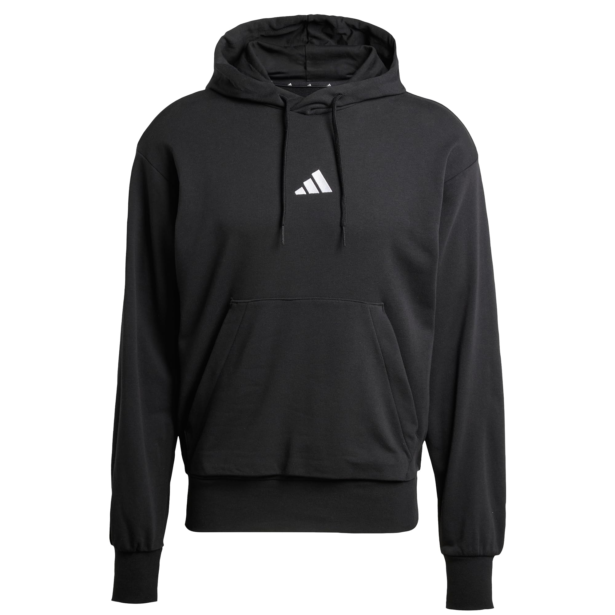 Adidas Uomo Essentials Feelcozy French Terry Hoodie, Black/White, XXL