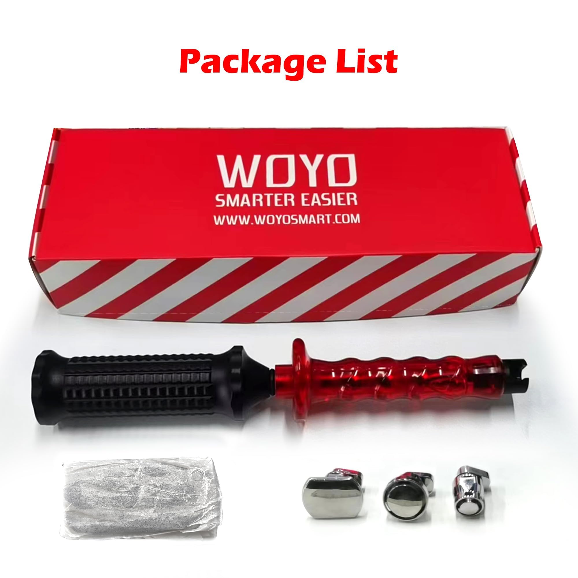 WOYO PDR100 - Extractor de abolladuras de martillo deslizante con pegamento frío, herramientas de reparación de abolladuras de coche, con 3 pestañas de tamaño, kits PDR para eliminación de abolladuras