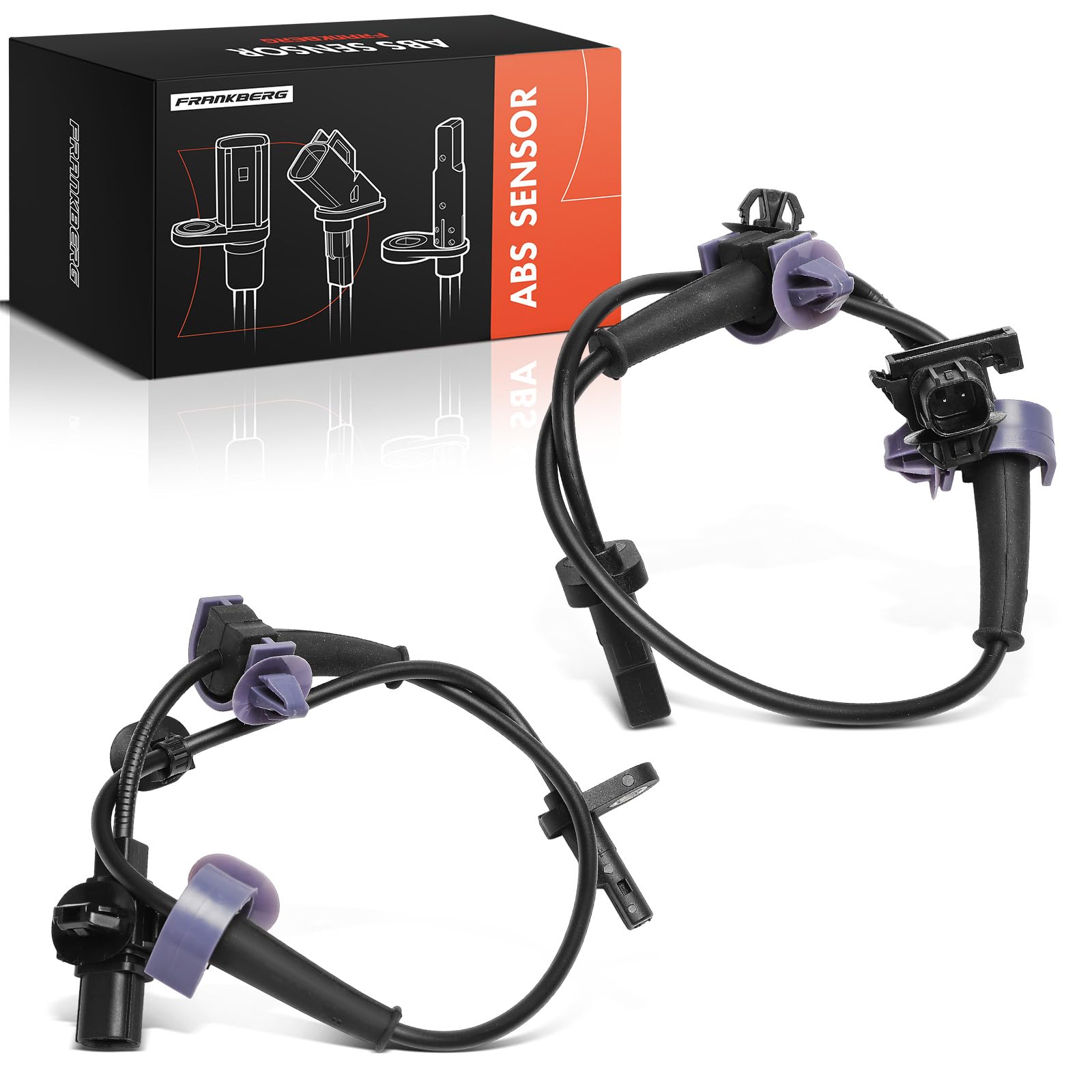 Frankberg 2x Sensor de velocidad de ruedas Sensor ABS 2 Polos Compatible con Civic VIII Hatchback FK FN 14 18 22 CTDi Type-R 2005-2012 Replace# 31289,57475-SM.G-E02