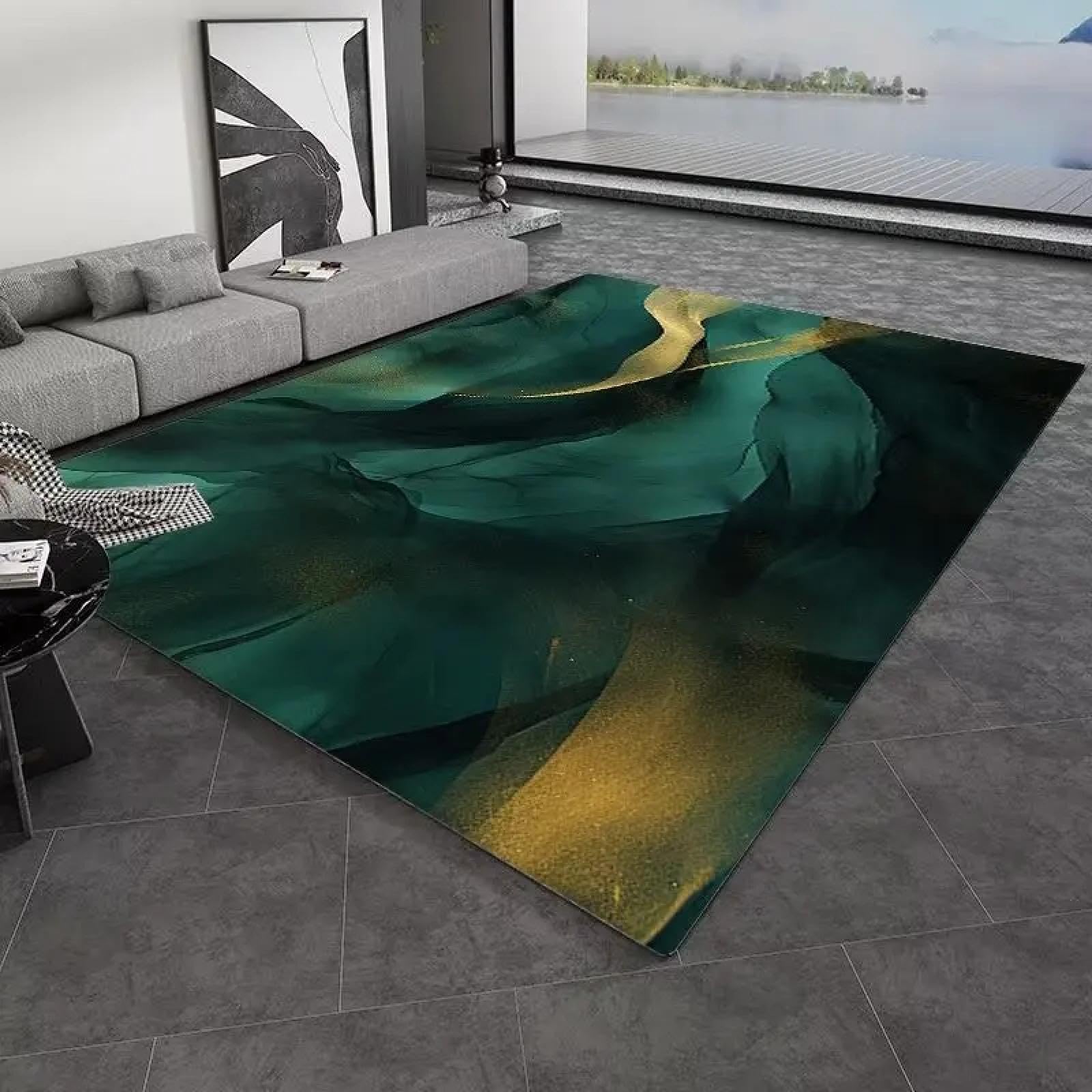 Alfombra de baño antideslizante y esponjosa JGGXHM con diseño dorado