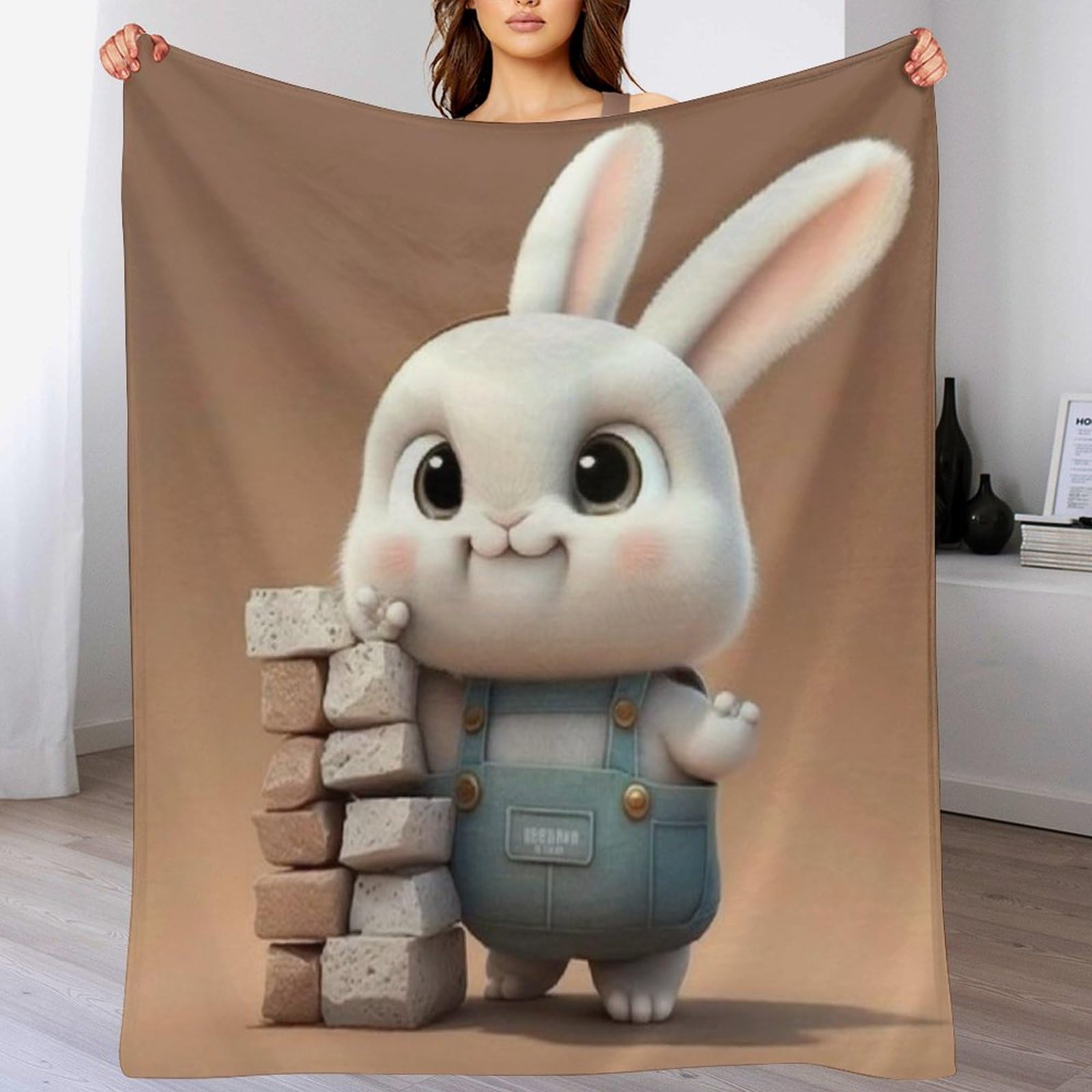 Couvre-lit Lapin Mignon pour réchauffer vos soirées canapé et sorties camping en famille