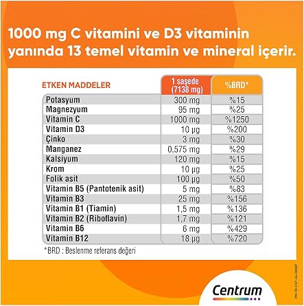 Centrum Immunity Vitamin C Effervescent Powder Sachet, 14-pack