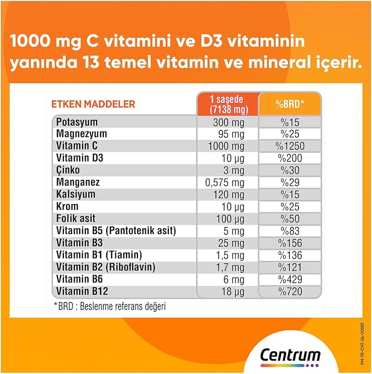 Centrum Immunity Vitamin C Effervescent Powder Sachet, 14-pack
