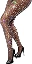 VEBZIN More Sparkly Fishnets Tights Fishnet Stockings Rhinestone Fishnet Tights for Women