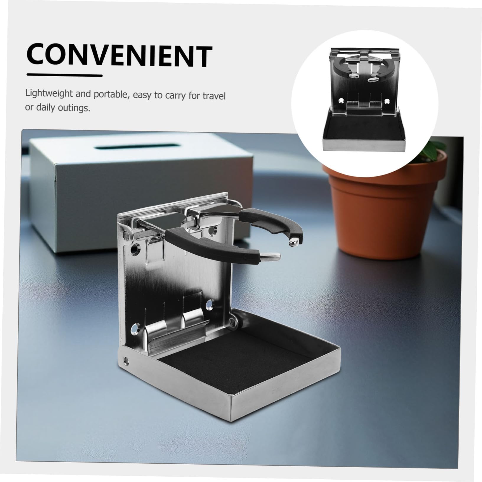 VICASKY Porte-gobelet Pliable et Réglable pour Tasses et Bouteilles pour Camping-Cars Bateaux et Caravanes avec Installation Facile