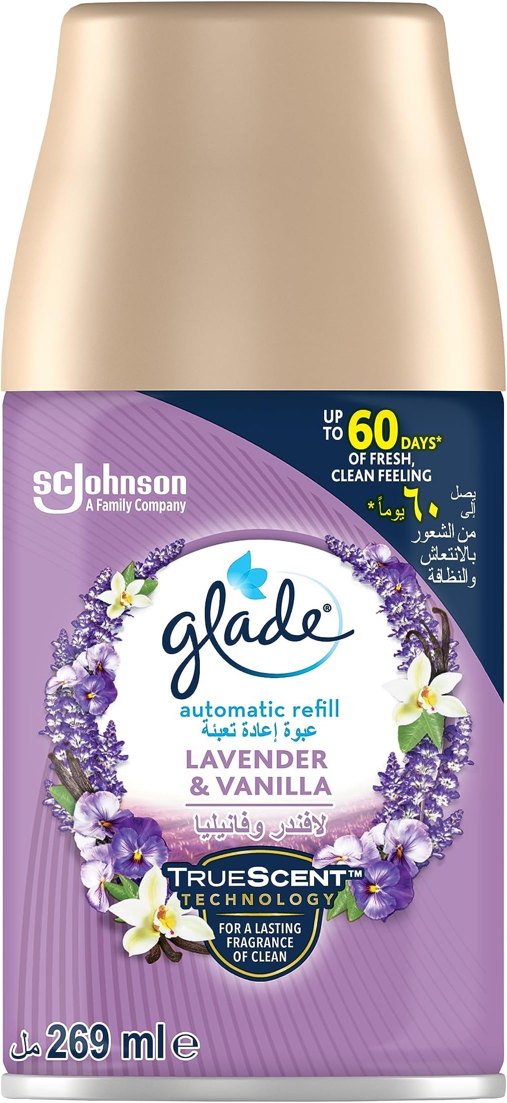 Automatic Spray Refill Lavender & Vanilla Air Freshener, For Up To 60 Days Of Automatic Freshness, 269ml