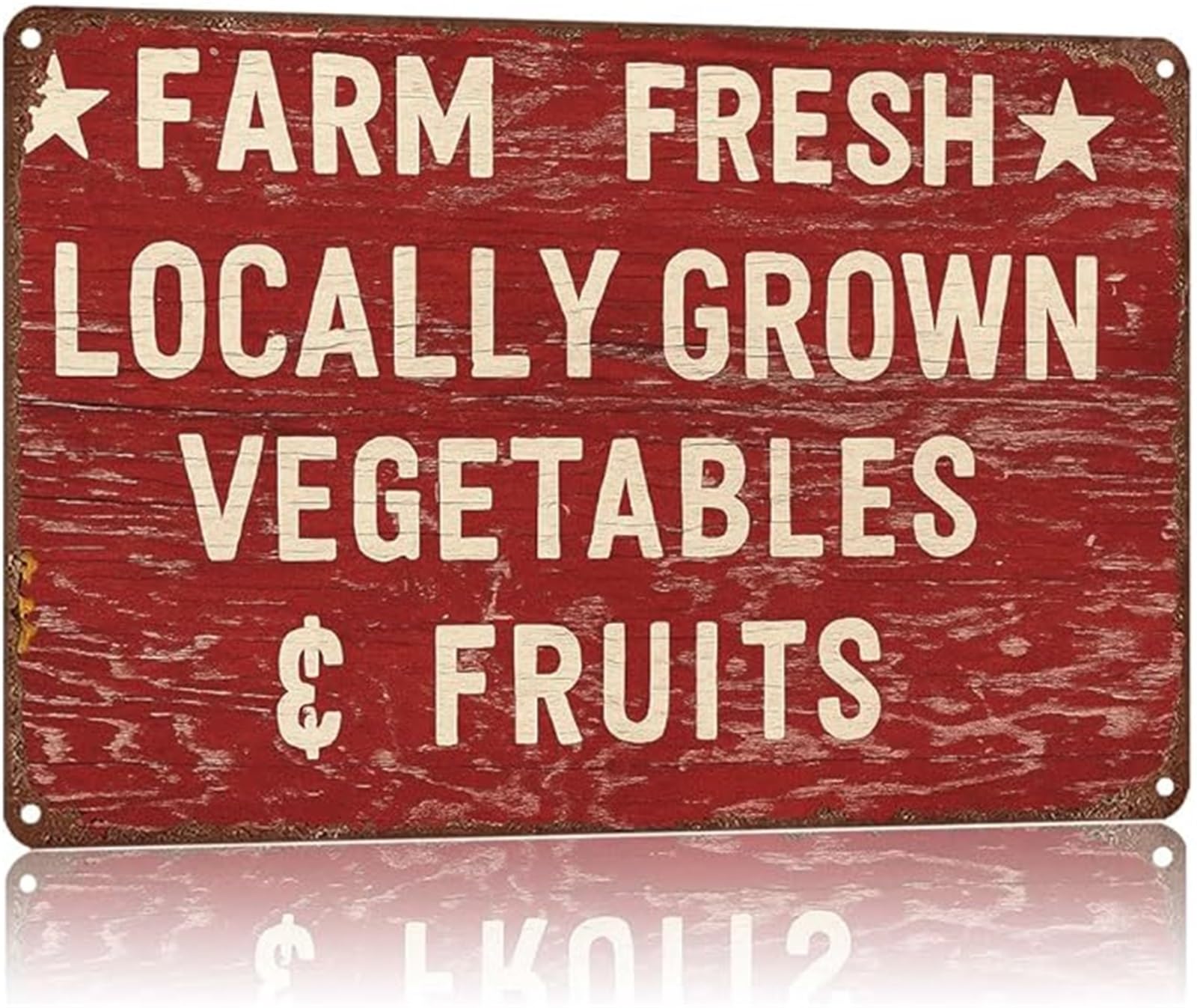 ZDVHOMCB School Metal Sign Farm Fresh Vegetables Homegrown Pride Print for Teen Room Guest Room Hallway 8 X 12 in