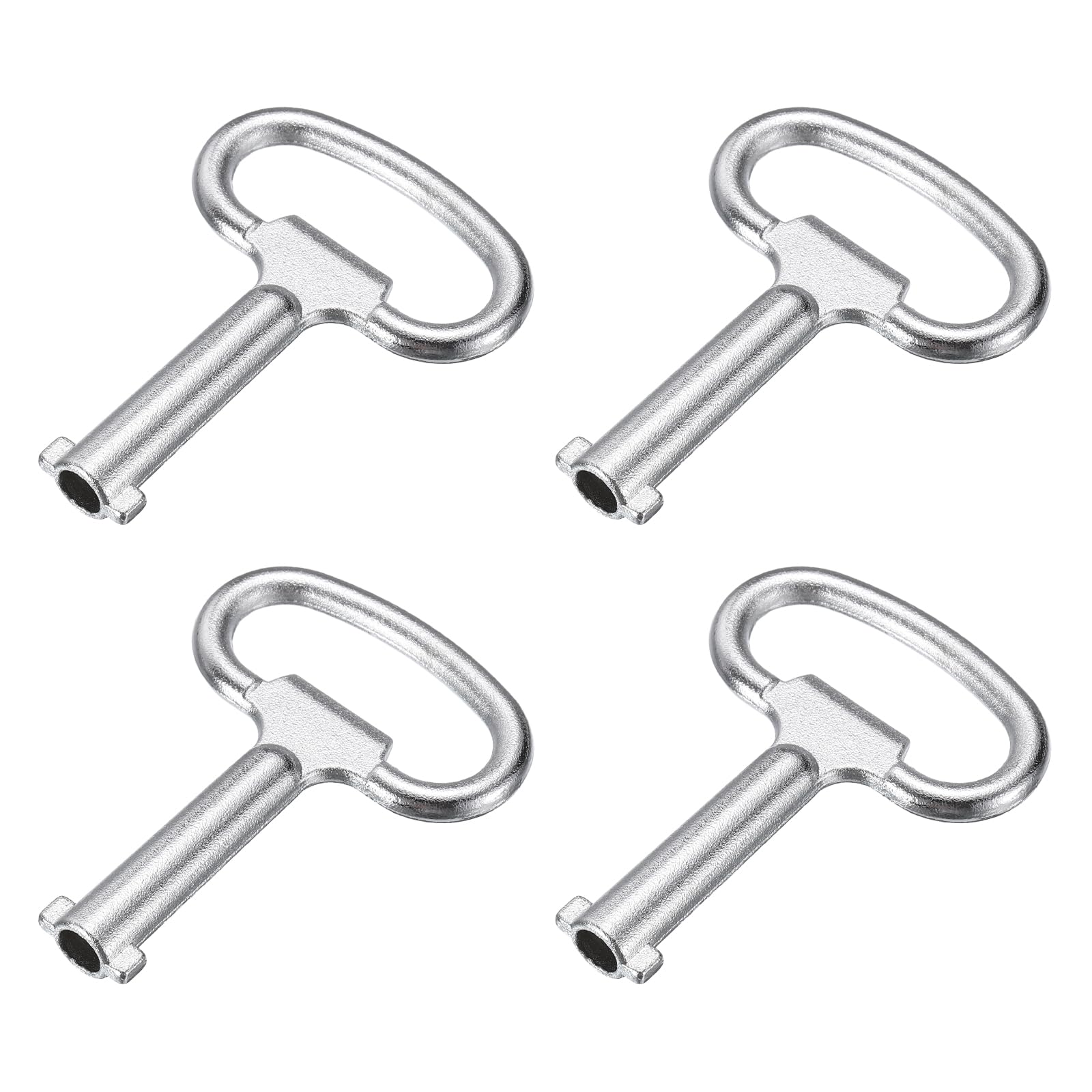 sourcing map Socket Spanner Key, 0.46" (11.8mm) Hole Zinc Alloy Universal Utility Spanner Keys 2.2" Length for Electrical Cabinet Water Meter Box Panel Lock (Silver, Pack of 4) — image 1