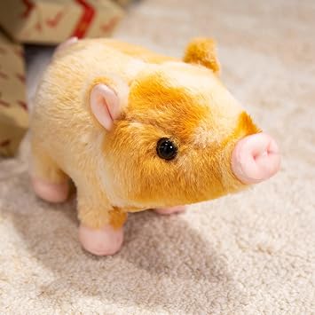Little Pig Stuffed Animal Piglet Plush Toy Small Fluffy Piggy for Kids Girls Boys,9 Inches Yellow
