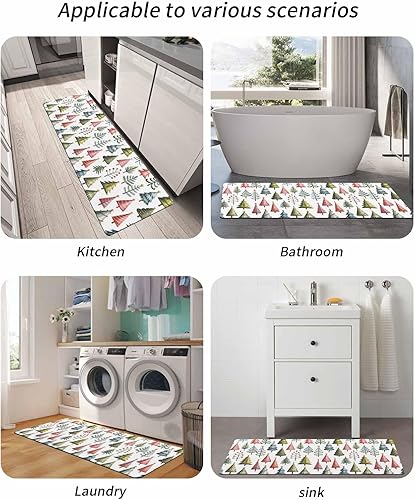 Miniatura 6 de Tapete de baño para árbol de Navidad, antideslizante, de secado rápido y absorbente, tierra de diatomeas, fregadero, dormitorio, cocina, tapete