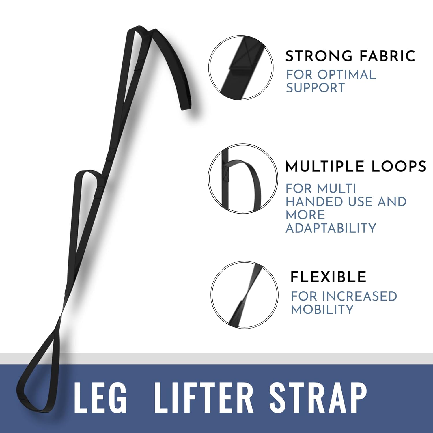 VMA 47” Leg Lifter Strap- 2-Pack, Long Leg Strap with Multiple Loops to Lift Leg, Total Hip Replacement Recovery Kit or Knee Replacement Surgery Recovery Aids, Mobility Aids & Equipment : Health & Household