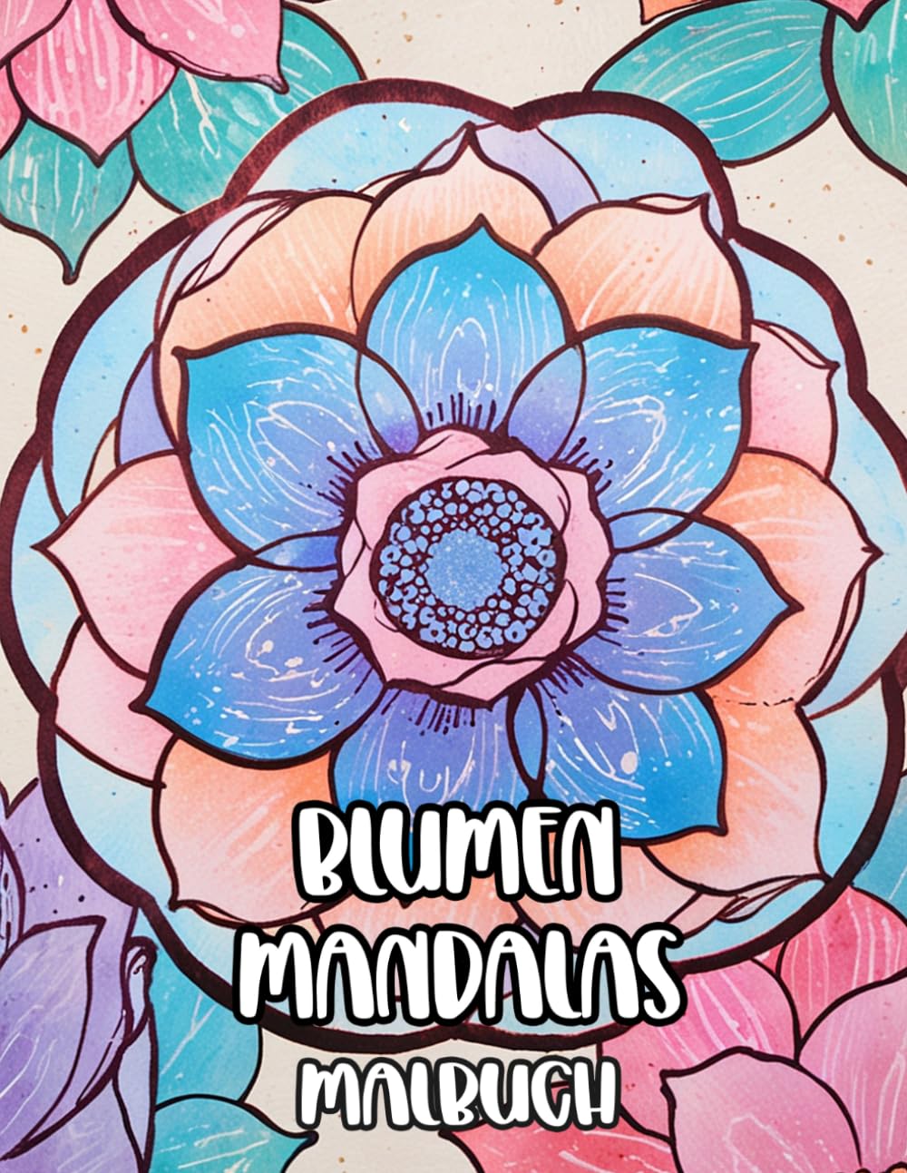Blumen Mandalas Malbuch: Färbung Seiten Mit Floralen Dekorativen Mustern Botanischen Zen-Kunst Blüten Blättern Geometrischen Motiven Lotus Natur ... Stressabbau | Für Kinder Erwachsene Senioren