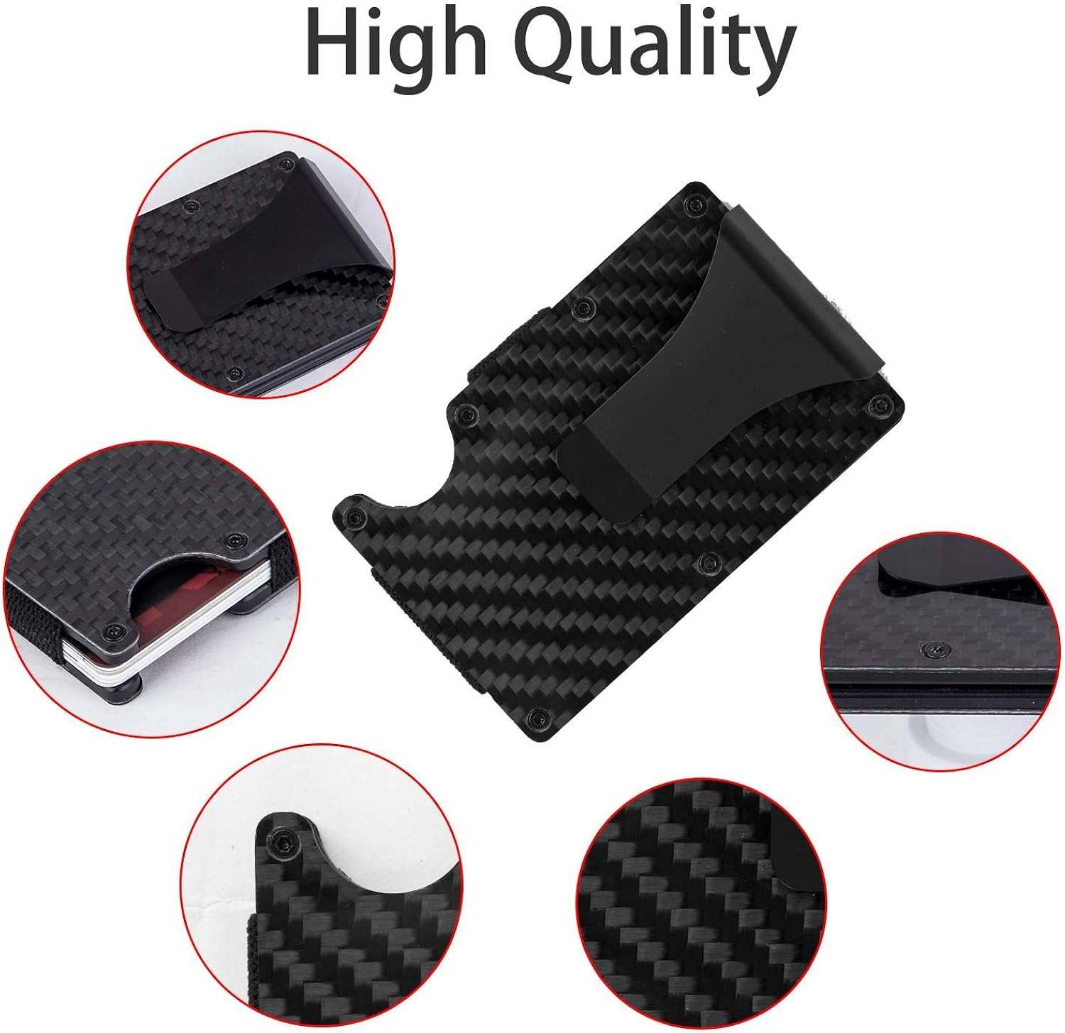 Wallets for Men, Money Clip & RFID Blocking Wallet, Minimalist Carbon Fiber Wallet at  Men’s Clothing store