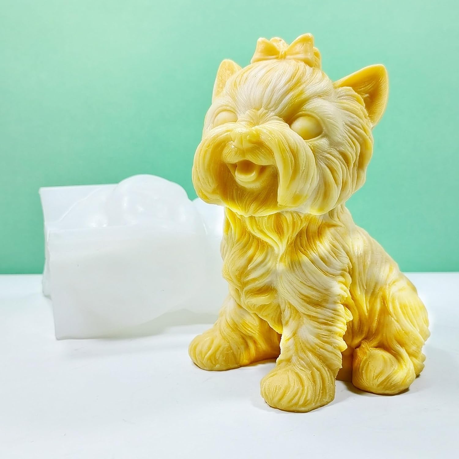 3D Sitting Dog Candle Silicone Mold Handmade Desktop Decoration Gypsum Ornaments Candle Epoxy Resin Mould Candle Molds for Candle Making Silicone