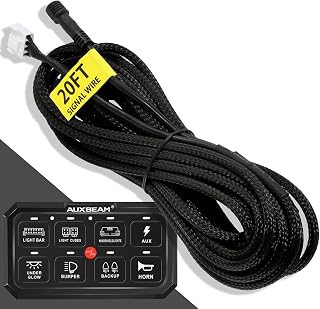Auxbeam 20FT 4Pin Extension Cable Wire for Switch Panel | Switch Panel Extension Wire for BA80,RA60,RA80,RB80,AS400/600/800,AS-R40/R60/R80,AR-600/800/820,AC800/1200,RA80 XL,RB80 XL