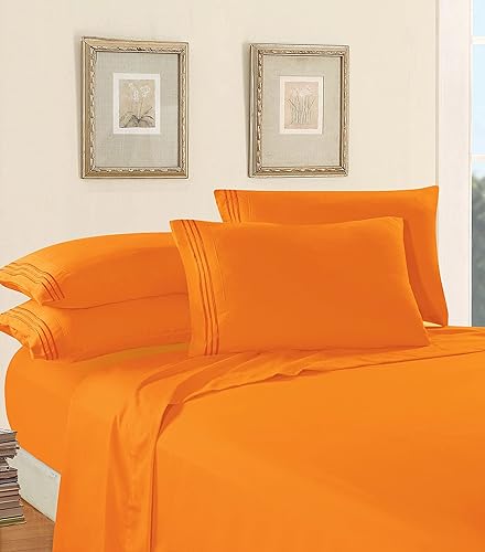 Miniatura 2 de Elegant Comfort - Juego de sábanas de 4 piezas de microfibra 1500, resistente a las arrugas, sábana bajera elástica, esquinas tipo bolsillos