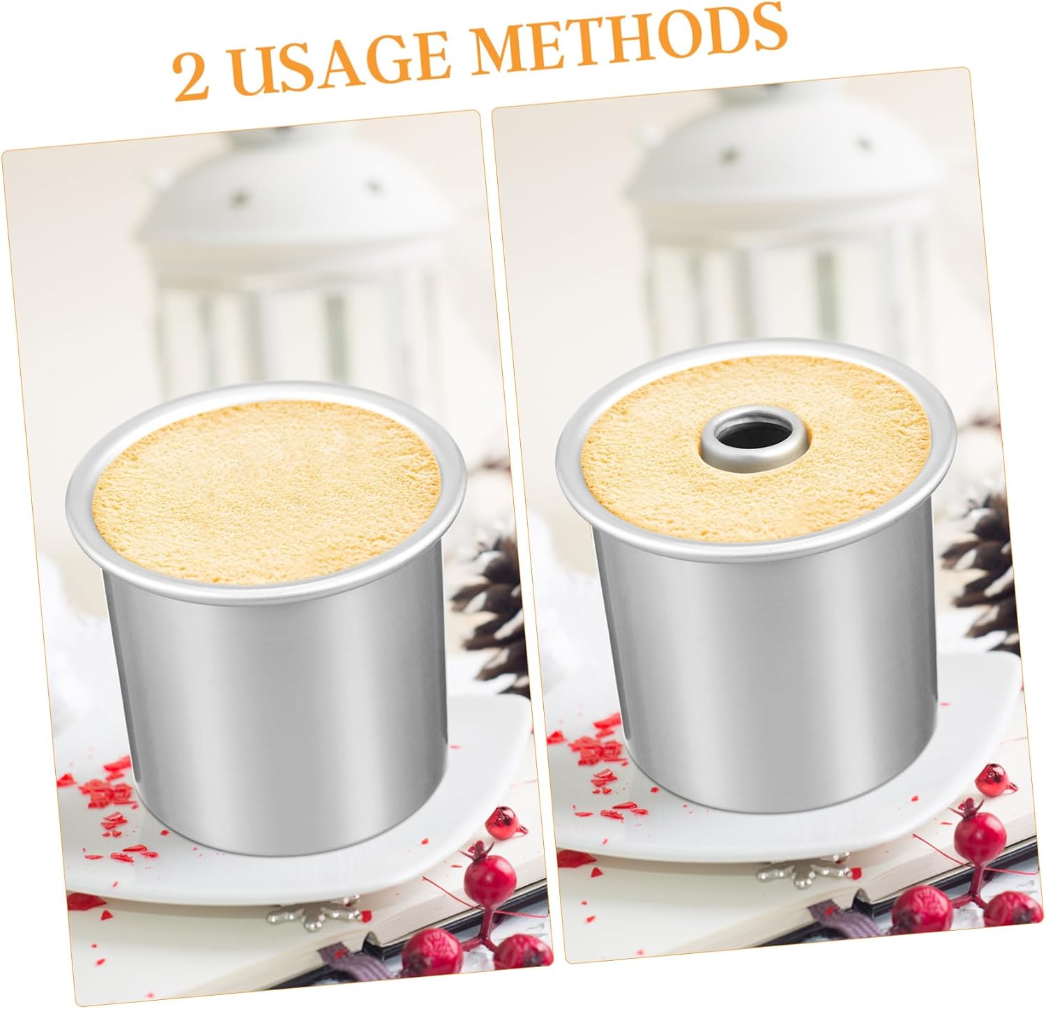 Cabilock Hollowed Cake Baking Mold Non Stick Chiffon Cake Pan for Home and Bakery Easy Release for Muffins and Desserts Versatile Kitchen Tool