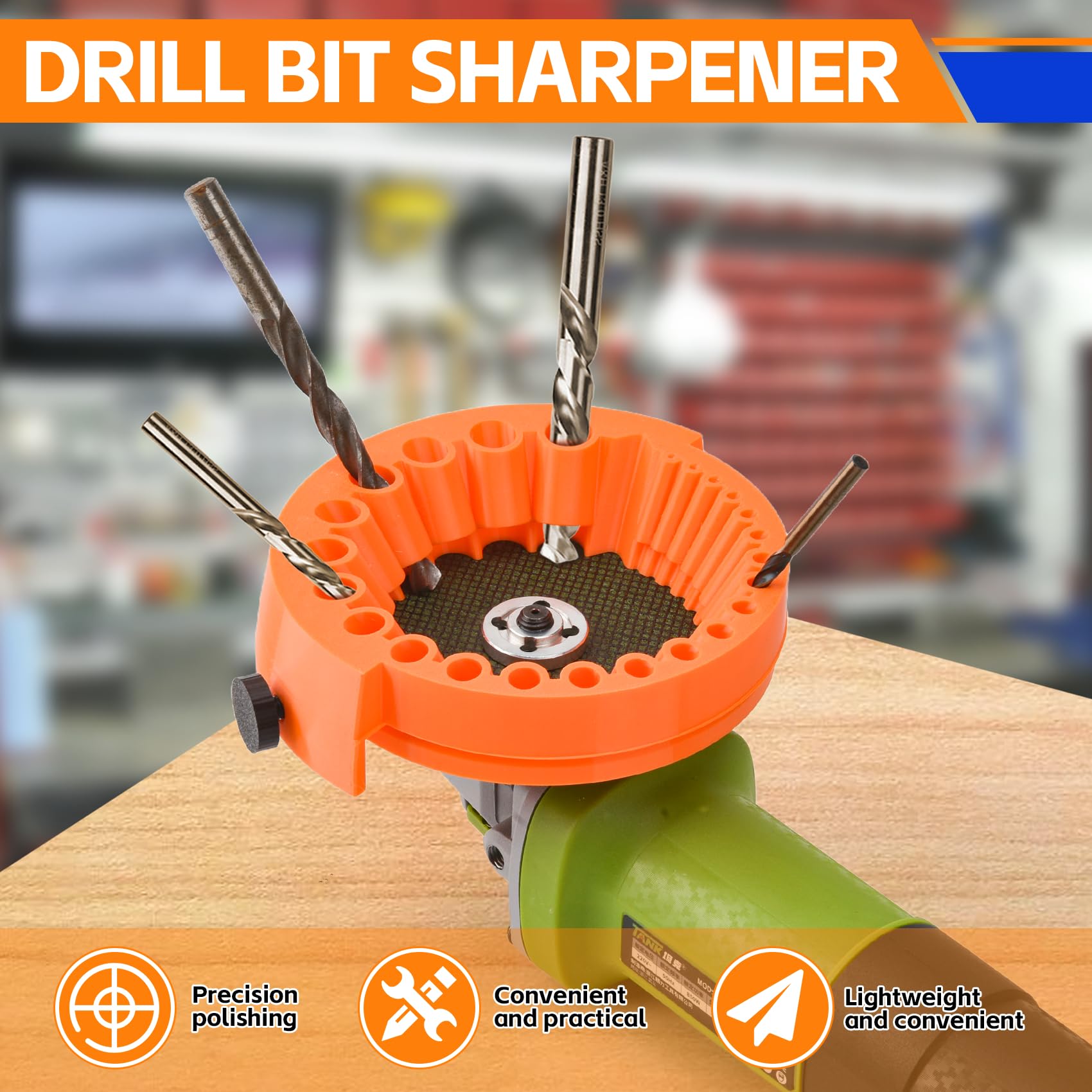 Kit D'affûtage Pour Forets (2 à 13 Mm) - Accessoire Pour Meuleuse 125 Mm, Facile à Utiliser, Avec Gants De Protection